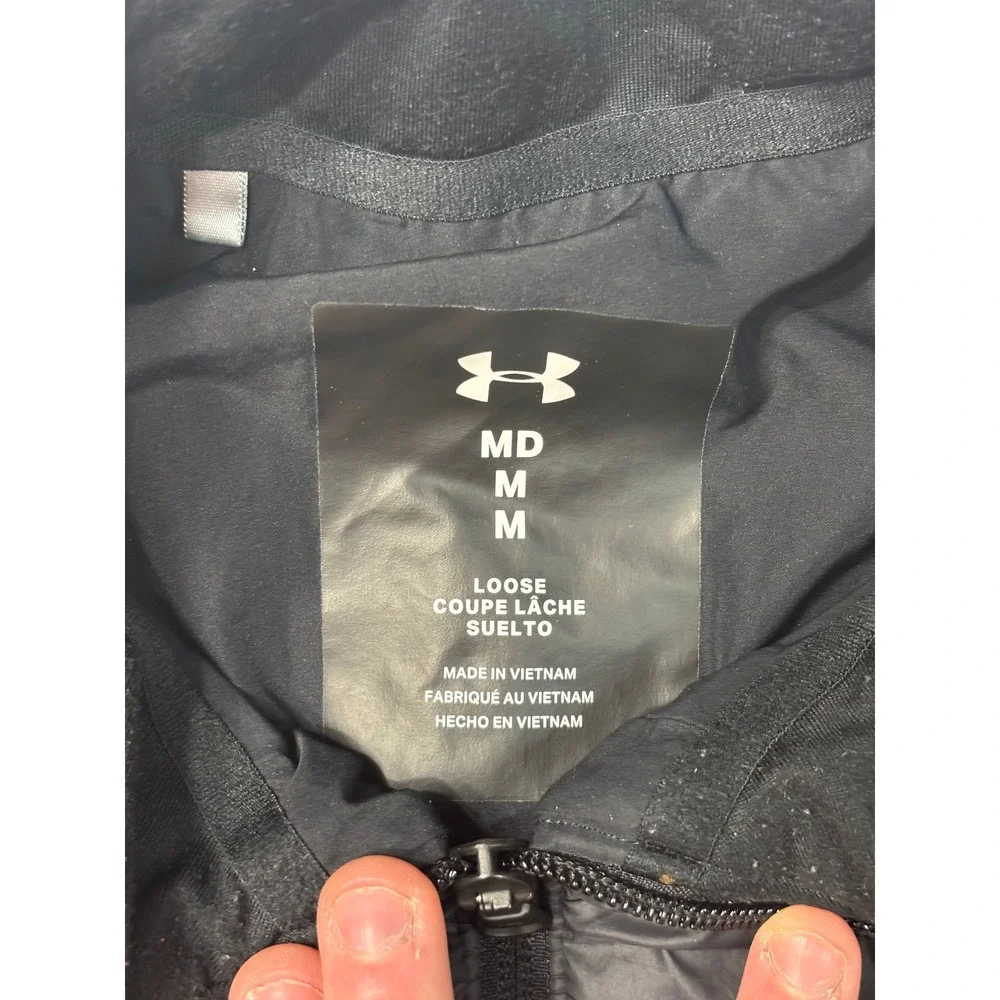Under Armour Maryland Terrapins Jacket Mens Medium Black Hybrid Puffer Full Zip